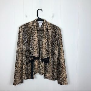 Vintage Joseph Ribkoff Leopard Print Sequinned Jacket Sz L